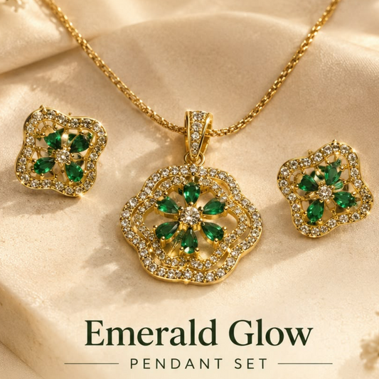 Emerald Glow Pendant Set