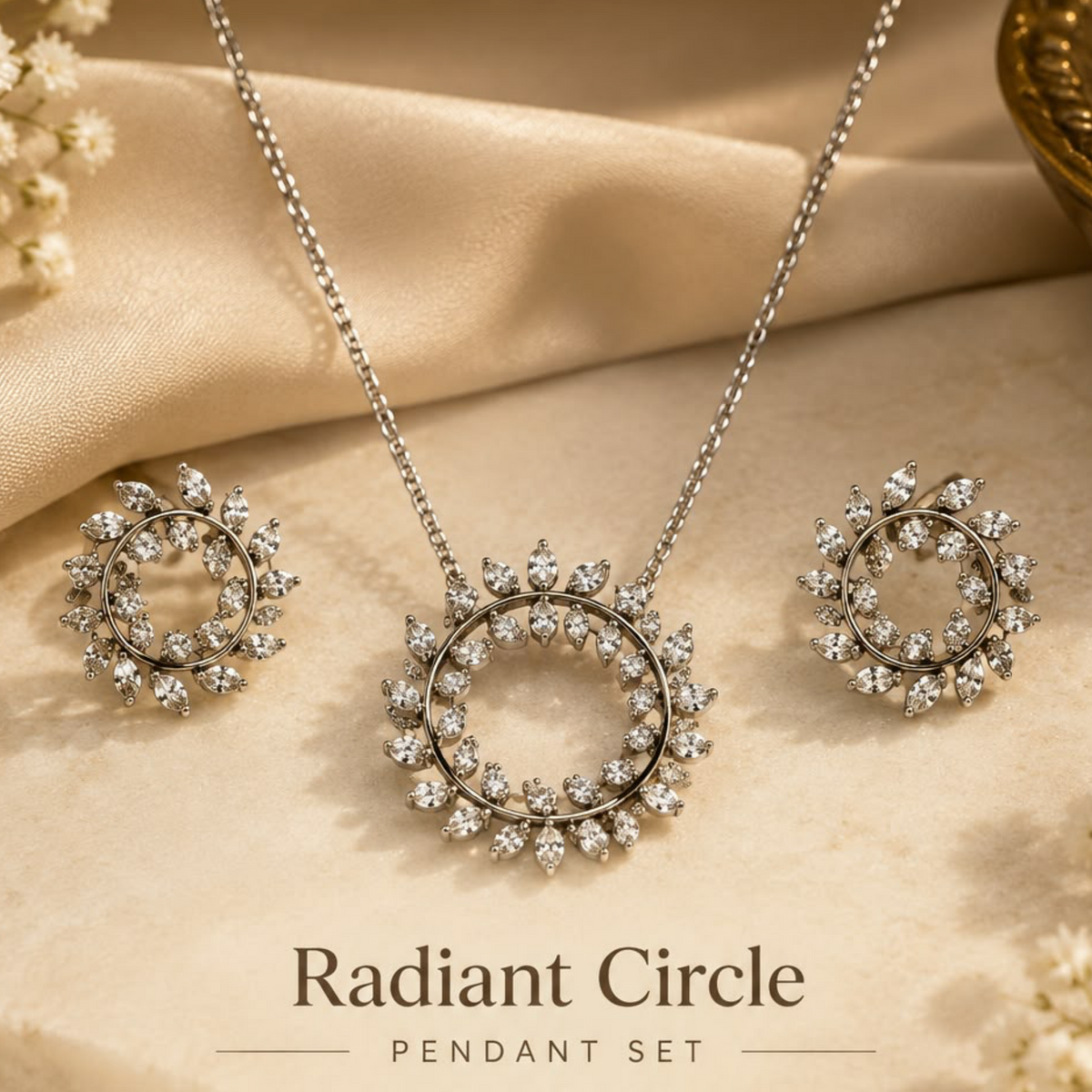Radiant Circle  Pendant Set