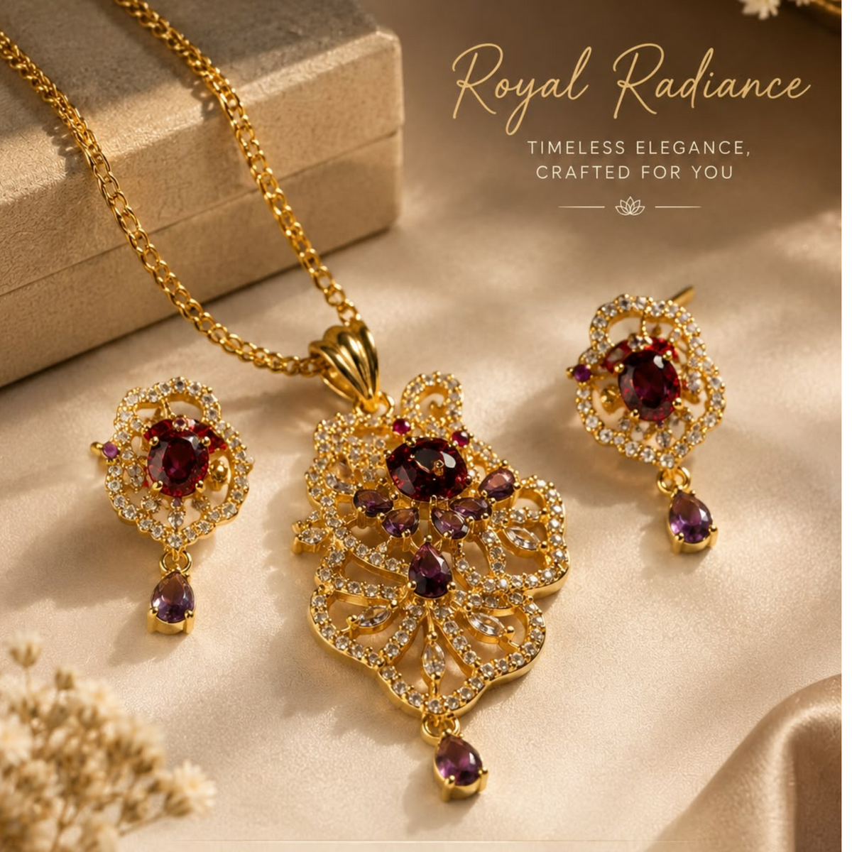 Royal Radiance  Necklace & Earrings Set